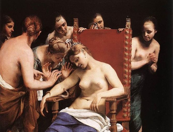 The Death of Cleopatra - Guido Cagnacci [Public domain], via Wikimedia Commons