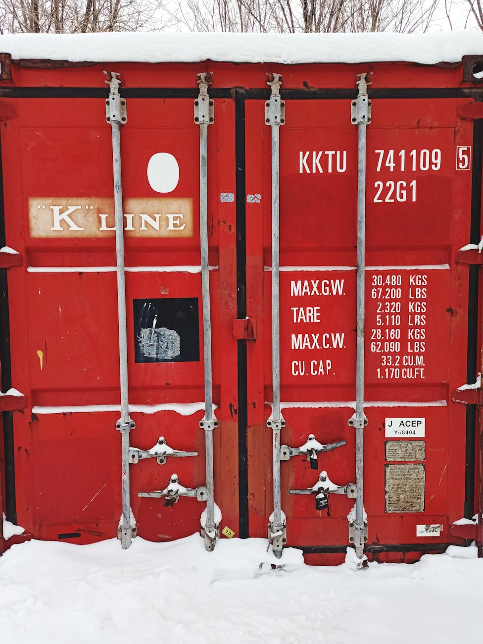 container in winter